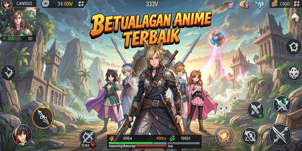Tangkapan layar gameplay <strong>333V</strong> dengan karakter anime yang beraksi.