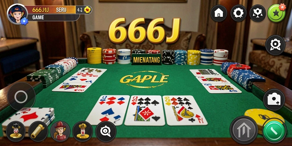 Tampilan menarik dari gameplay Gaple di 666J.