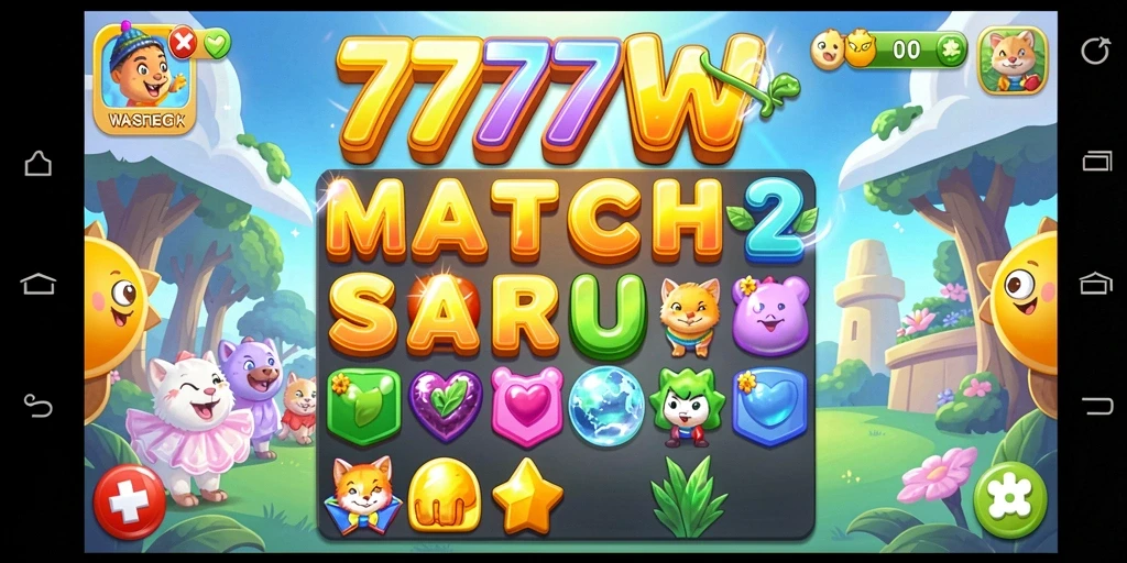 Screenshot gameplay 7777W menampilkan keseruan mencocokkan elemen.