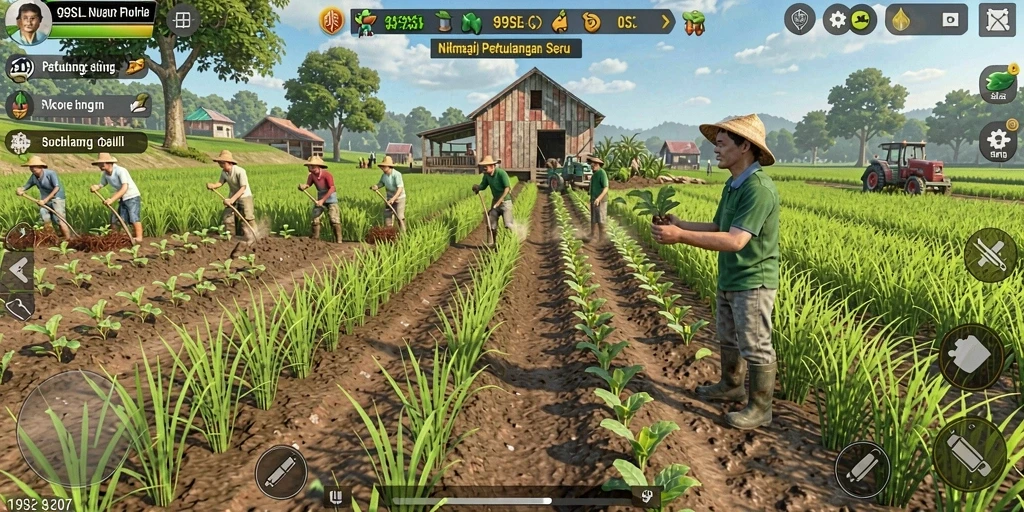 Gameplay seru dalam 99SL dengan berbagai aktivitas pertanian.