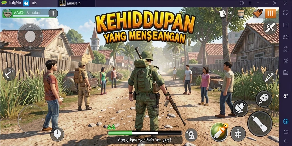Tangkapan layar menunjukkan gameplay yang realistis dalam AA62.