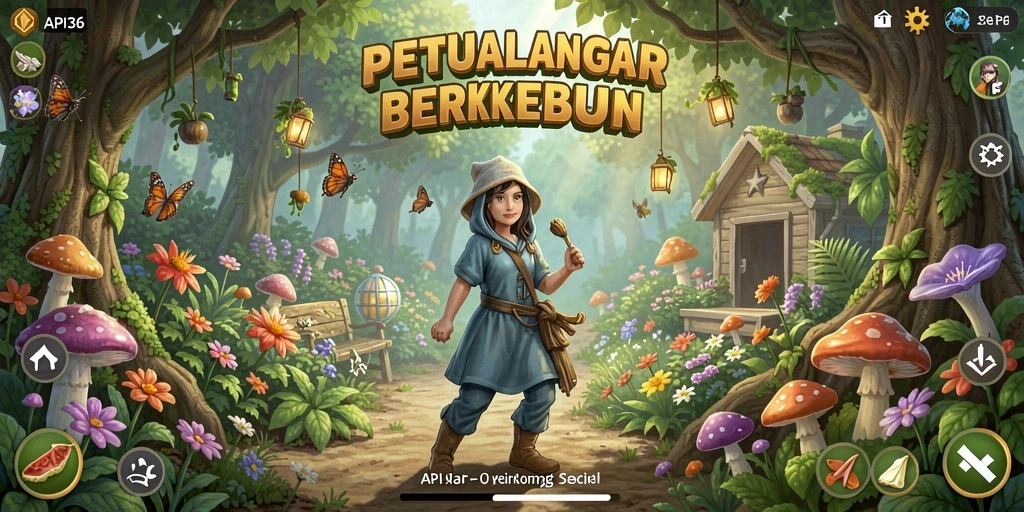Tampilan permainan API36 dengan berbagai aktivitas bertani yang menyenangkan.