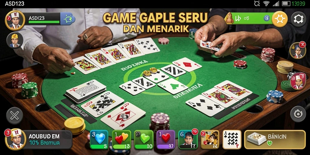 Screenshot dari gameplay Gaple yang seru dan menarik di ASD123.