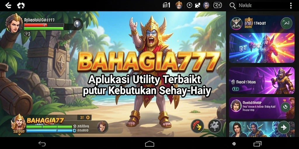 Tampilan utama BAHAGIA777 dengan fitur manajemen waktu dan catatan.