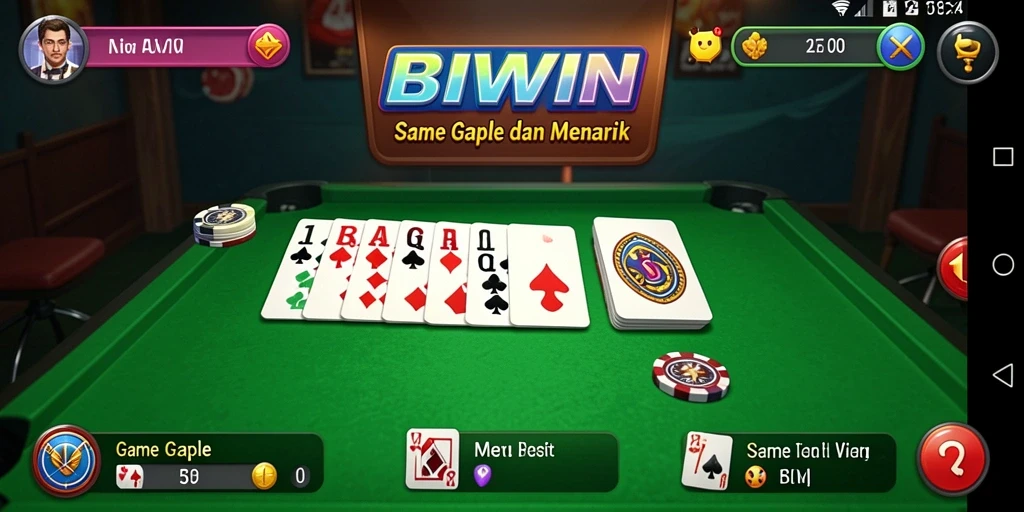 Screenshot gameplay BIWIN yang menampilkan suasana permainan Gaple.
