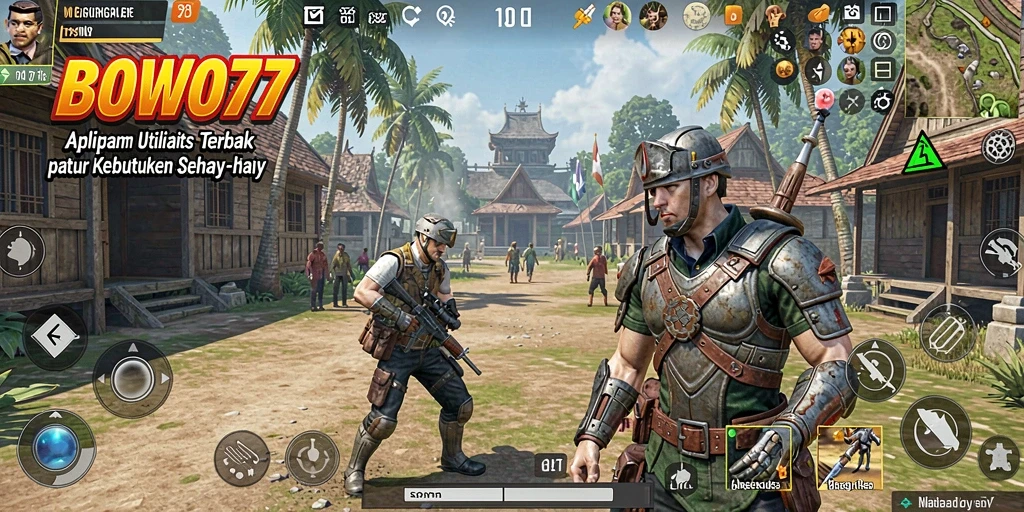 Screenshot utama BOWO77 menampilkan tampilan antarmuka aplikasi Utility yang modern.
