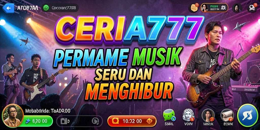 Tampilan gameplay CERIA777 menampilkan keseruan bermain musik dengan banyak pilihan lagu.