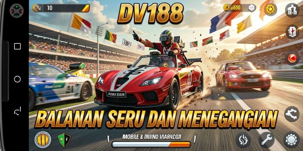 Tampilan gameplay balapan seru di DV188.