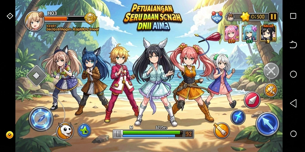Gameplay menarik H03 dengan karakter Anime yang berwarna-warni.