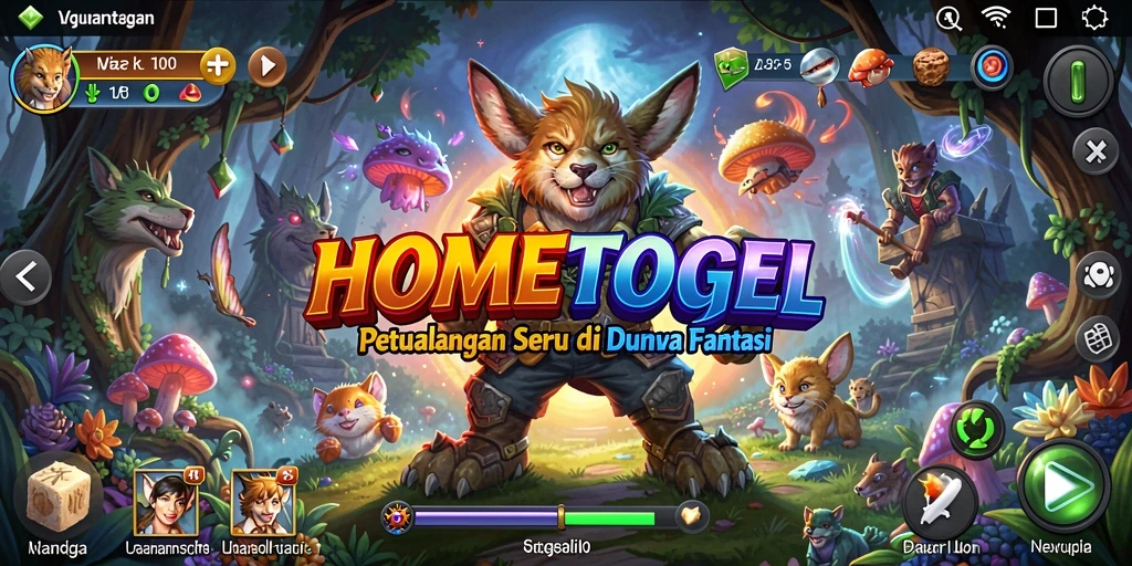 Screenshot utama HOMETOGEL menampilkan momen seru dalam petualangan.