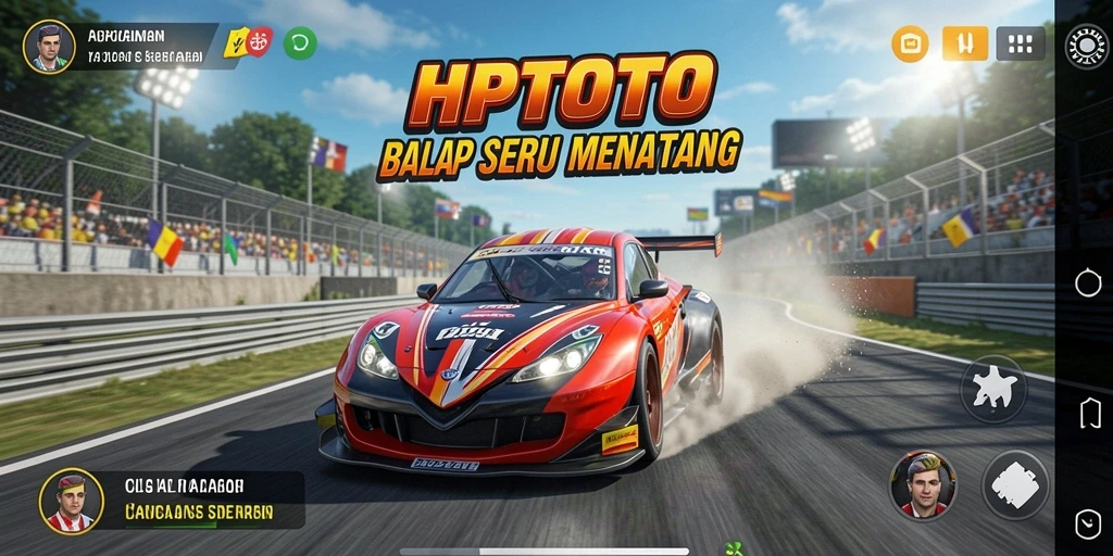 Screenshot HPTOTO menampilkan aksi balap seru dan grafis menawan.
