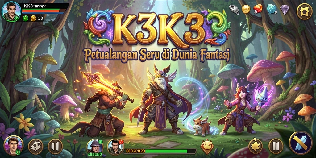 Tampilan gameplay K3K3 dengan aksi petualangan seru.