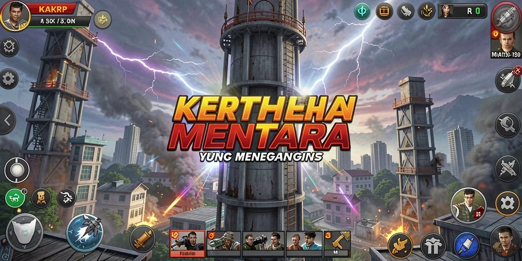 Gameplay seru Tower Defense KAKRP dengan strategi menara.