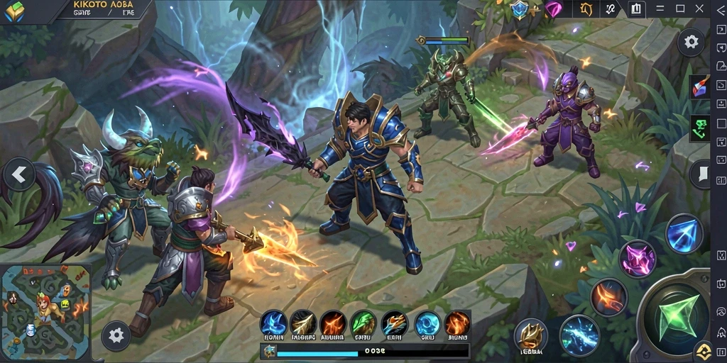 Screenshot gameplay KIKOTOTO yang menampilkan pertarungan seru antar tim.