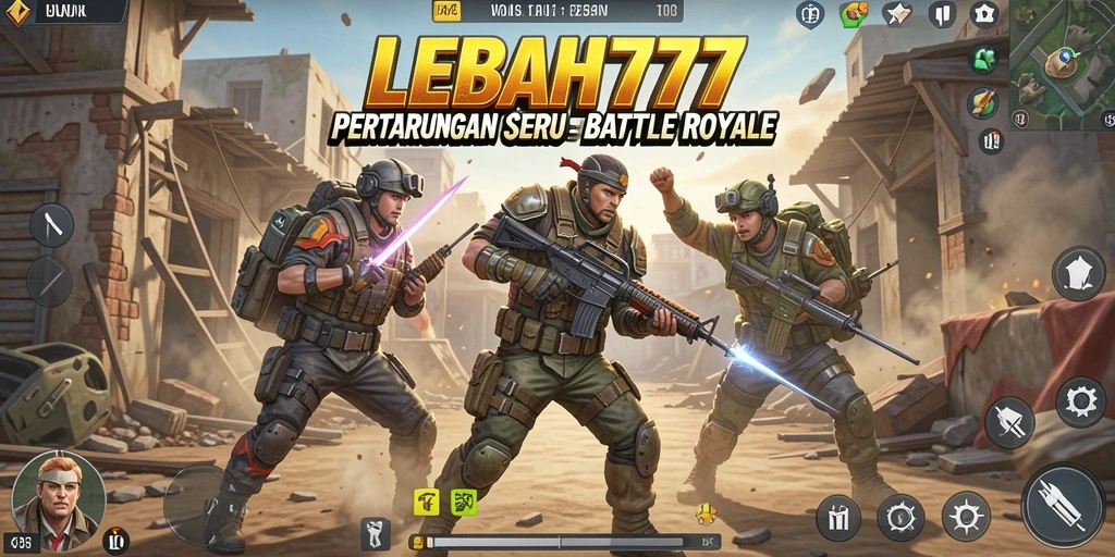 Tampilan gameplay LEBAH777 yang penuh aksi dan strategi Battle Royale.