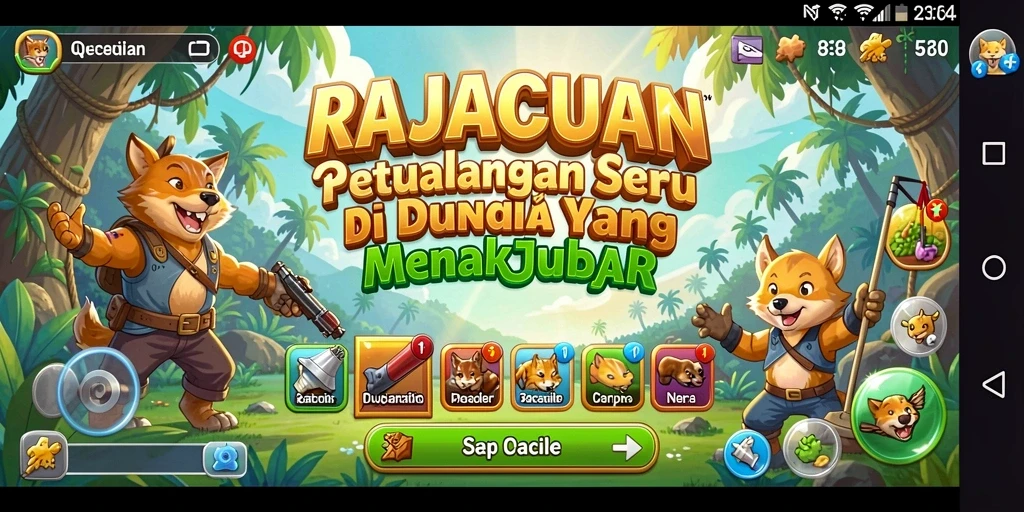 Tangkapan layar RAJACUAN menampilkan aksi mendebarkan dalam dunia petualangan.