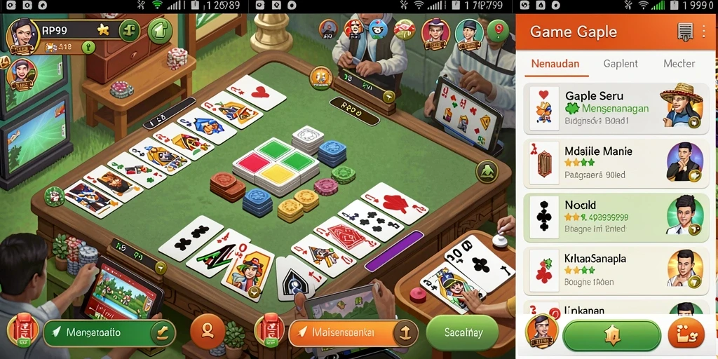 Tampilan gameplay Gaple yang seru dan interaktif.