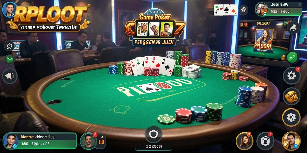 Screenshot gameplay RPLOOT menampilkan suasana permainan Poker yang mendebarkan.