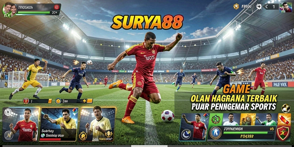 Screenshot SURYA88 yang menunjukkan aksi gameplay seru di arena olahraga.
