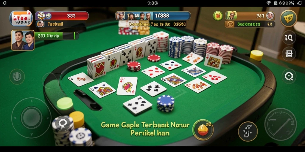 Screenshot gameplay TV888 menampilkan aksi seru permainan Gaple.