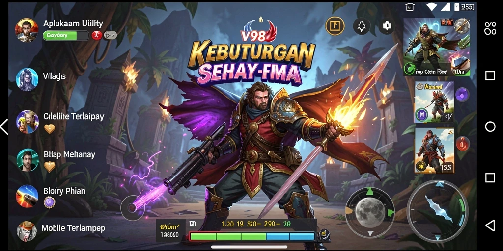 Tampilan antarmuka aplikasi V98 yang praktis dan efisien.