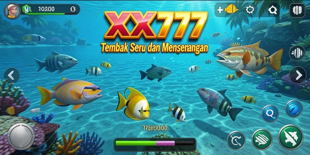 Gameplay Tembak Ikan yang memikat dan penuh warna.