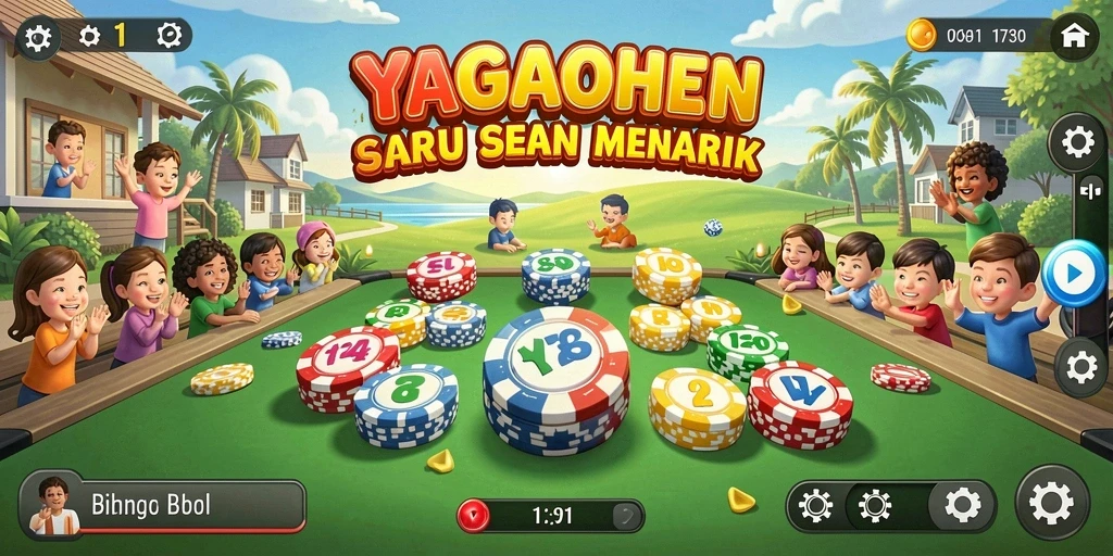Tampilan gameplay seru YAGAOHEN dengan meja Bingo yang penuh warna.